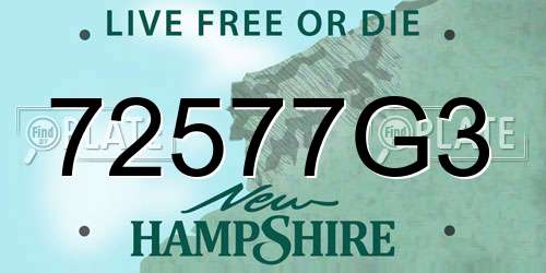 72577G3 New Hampshire License Plate