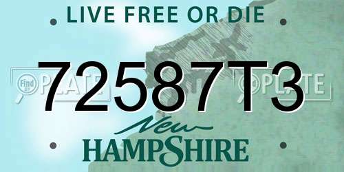 72587T3 New Hampshire License Plate