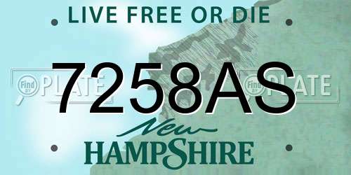 7258AS New Hampshire License Plate