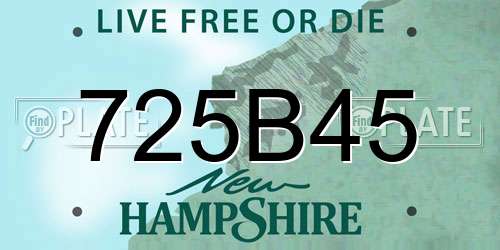 725B45 New Hampshire License Plate