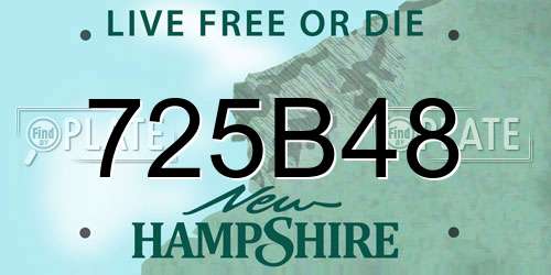 725B48 New Hampshire License Plate