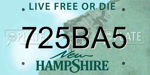 725BA5 New Hampshire License Plate