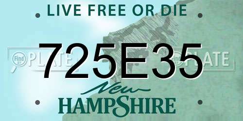725E35 New Hampshire License Plate