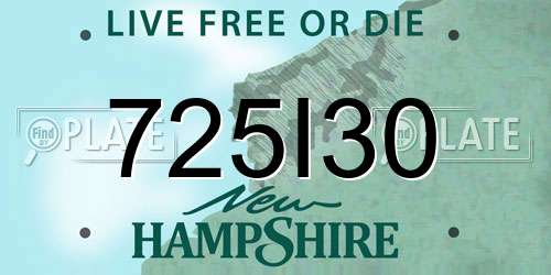 725I30 New Hampshire License Plate