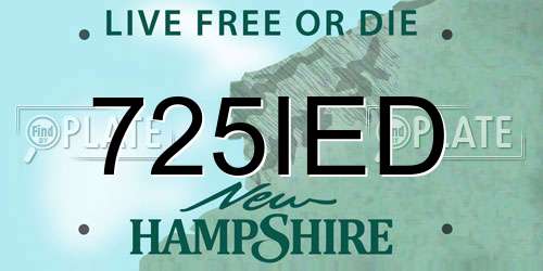 725IED New Hampshire License Plate