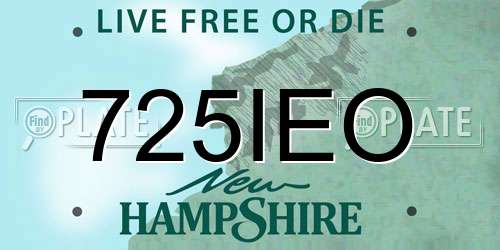 725IEO New Hampshire License Plate