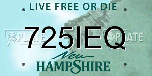 725IEQ New Hampshire License Plate