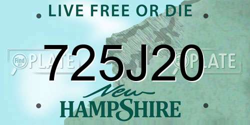 725J20 New Hampshire License Plate