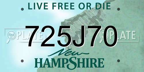 725J70 New Hampshire License Plate