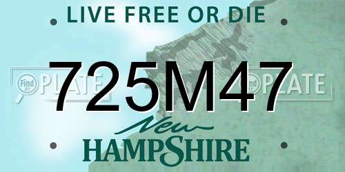 725M47 New Hampshire License Plate