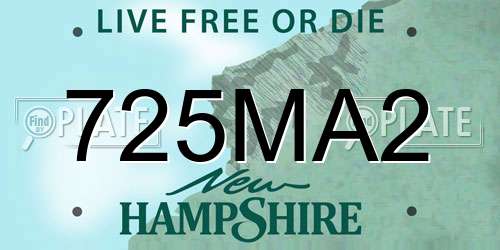 725MA2 New Hampshire License Plate