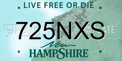 725NXS New Hampshire License Plate