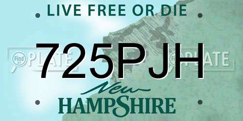 725PJH New Hampshire License Plate