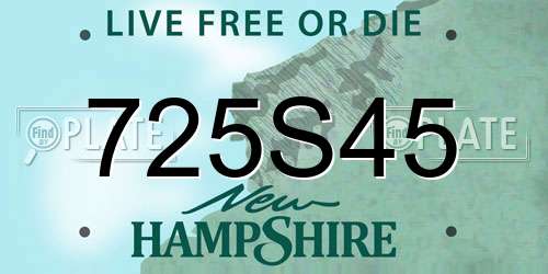 725S45 New Hampshire License Plate