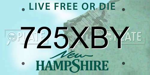 725XBY New Hampshire License Plate