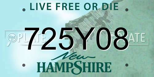725Y08 New Hampshire License Plate