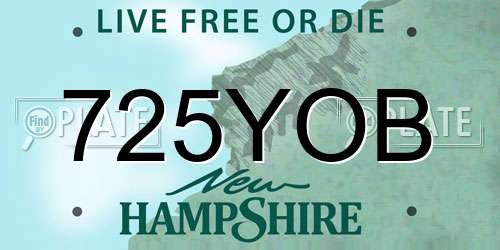 725YOB New Hampshire License Plate