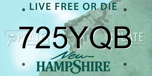 725YQB New Hampshire License Plate