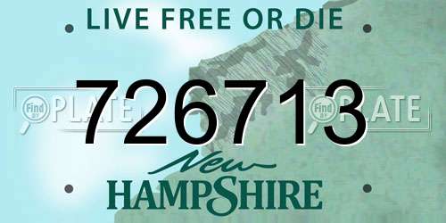 726713 New Hampshire License Plate