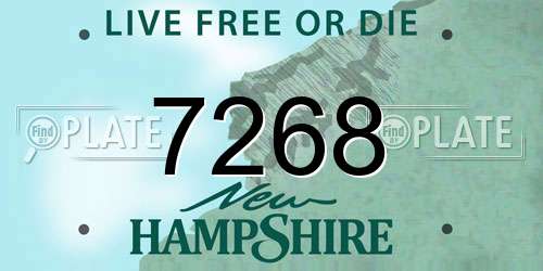 7268 New Hampshire License Plate