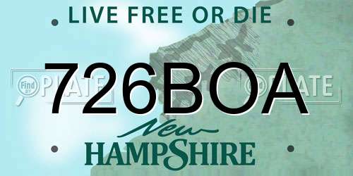 726BOA New Hampshire License Plate