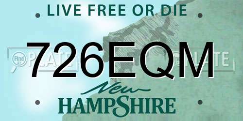 726EQM New Hampshire License Plate