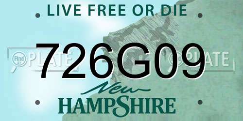 726G09 New Hampshire License Plate
