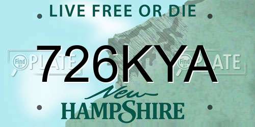 726KYA New Hampshire License Plate