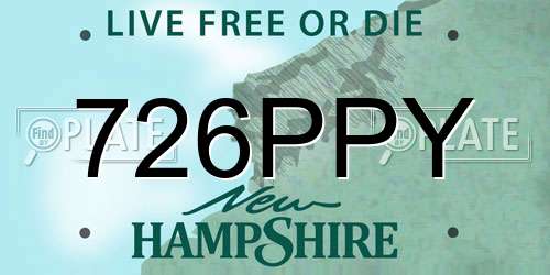 726PPY New Hampshire License Plate