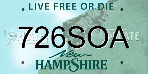 726SOA New Hampshire License Plate