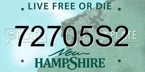 72705S2 New Hampshire License Plate