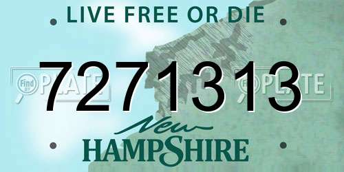 7271313 New Hampshire License Plate