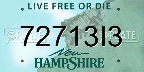 72713I3 New Hampshire License Plate