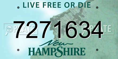 7271634 New Hampshire License Plate