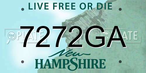 7272GA New Hampshire License Plate