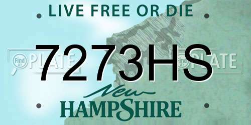 7273HS New Hampshire License Plate