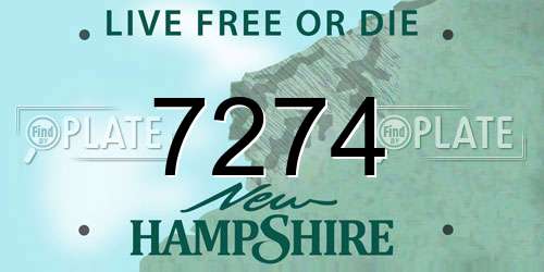 7274 New Hampshire License Plate