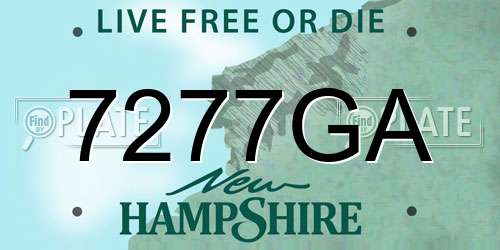7277GA New Hampshire License Plate