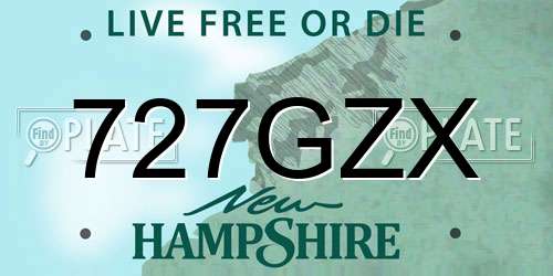727GZX New Hampshire License Plate