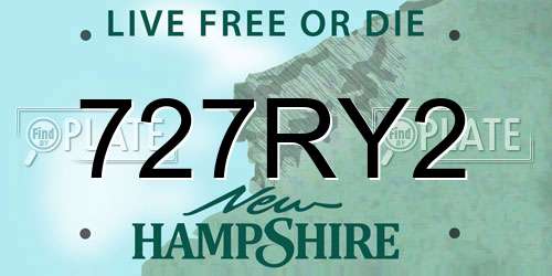 727RY2 New Hampshire License Plate