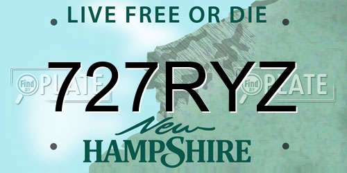 727RYZ New Hampshire License Plate