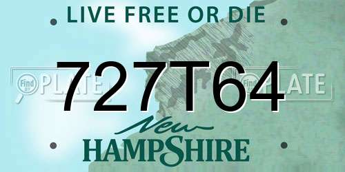 727T64 New Hampshire License Plate