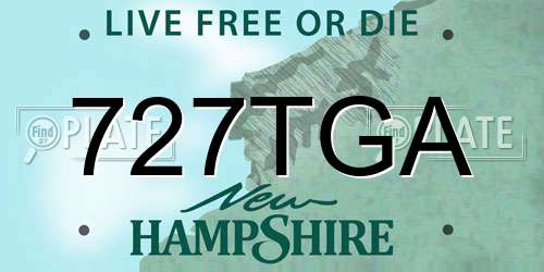 727TGA New Hampshire License Plate