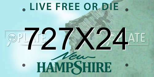 727X24 New Hampshire License Plate