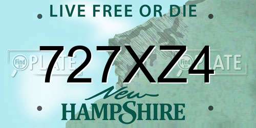 727XZ4 New Hampshire License Plate