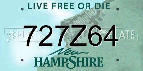 727Z64 New Hampshire License Plate