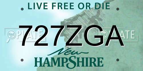 727ZGA New Hampshire License Plate