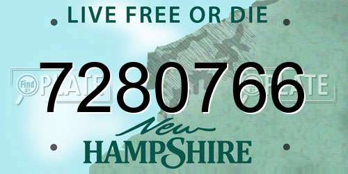7280766 New Hampshire License Plate
