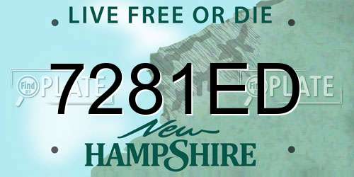 7281ED New Hampshire License Plate