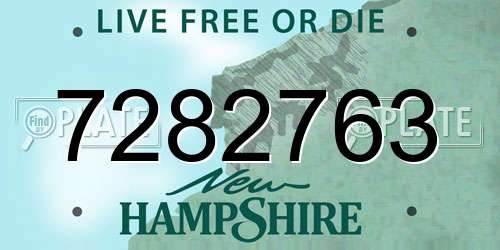 7282763 New Hampshire License Plate
